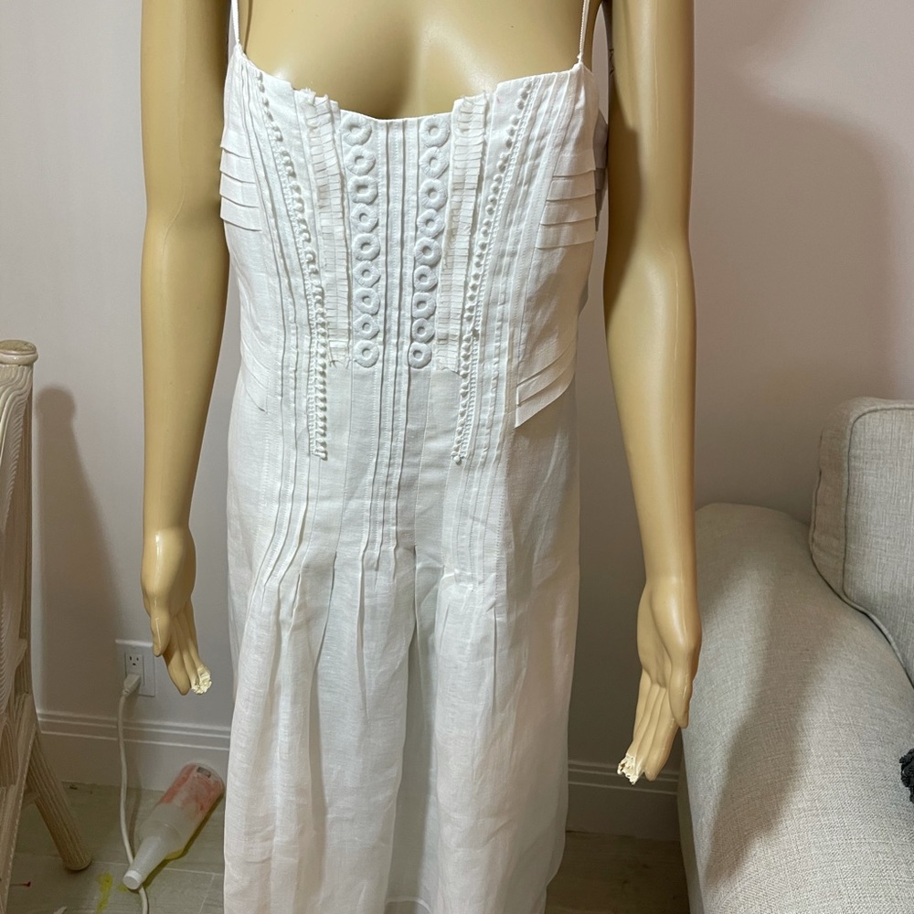 Ellie Tahari, White Linen Dress Sz 14